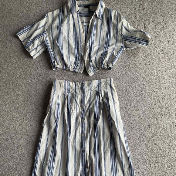 Organic cotton crop top and long skirt beach/summer set - Simons - Picture 4 of 9